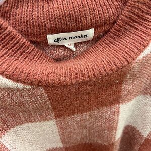 After Market Women's Plaid Sweater - Rust and Cream